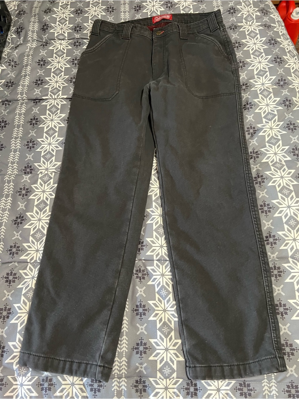 Coleman Men's Black Straight Fit Chinos fleece lined